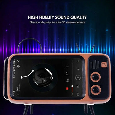Parlante Bluetooth Retro con Soporte para Teléfono - Image 10