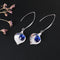 Aretes Largos de Cristal Orquídea en Aleación