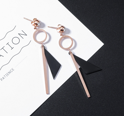 Aretes de Acero Titanio Geométricos con Borlas - Diseño Moderno y Versátil - Image 10