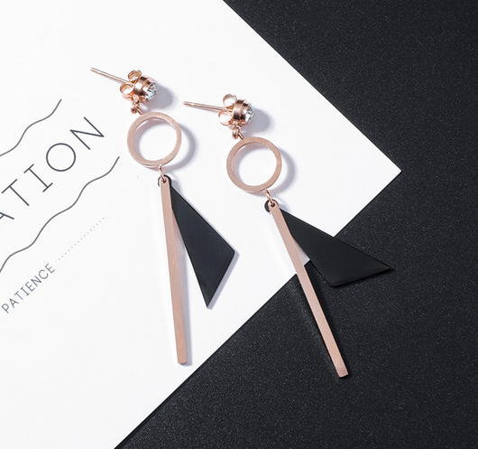 Aretes de Acero Titanio Geométricos con Borlas - Diseño Moderno y Versátil - Image 10