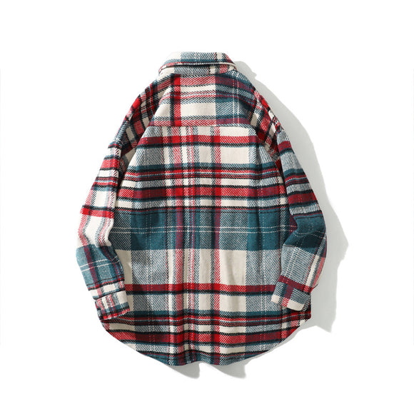 Camisa Étnica de Lana para Hombre con Mangas Largas Gruesas