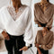 Blusa Térmica de Encaje en Colores Sólidos con Manga Larga