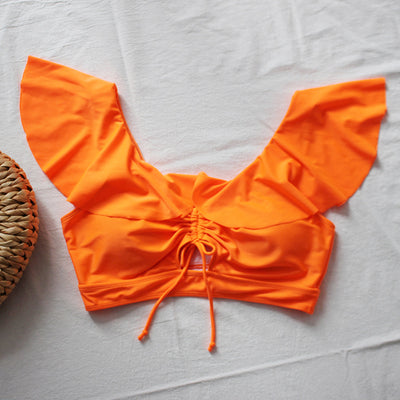 Traje de Baño Estampado con Cintura Alta, Volantes y Abertura Lateral - Image 14