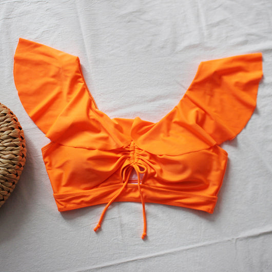 Traje de Baño Estampado con Cintura Alta, Volantes y Abertura Lateral - Image 14