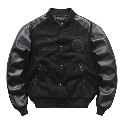 Chaqueta Bomber Retro Americana con Bordados y Costuras Artesanales - Image 5