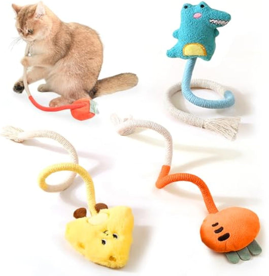 Juguetes para Gatos con Cuerda de Sisal y Hierba Gatera - Juguetes Seguros para Gatos Aburridos