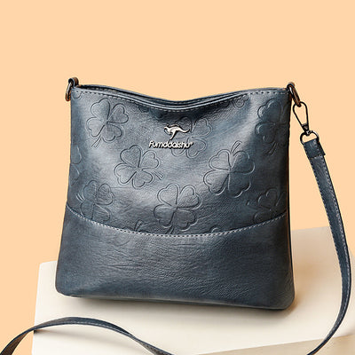 Bolso Bucket de Cuero Genuino con Grabado - Gran Capacidad para Mujer - Image 4