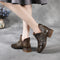 Botas Retro Martin con Punta Redonda y Tacón de Bloque con Cierre