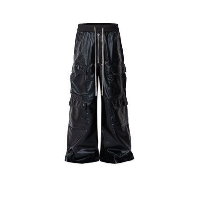 Pantalones Negros Anchos con Acabado Brillante - Estilo Casual - Image 5