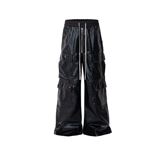 Pantalones Negros Anchos con Acabado Brillante - Estilo Casual - Image 5