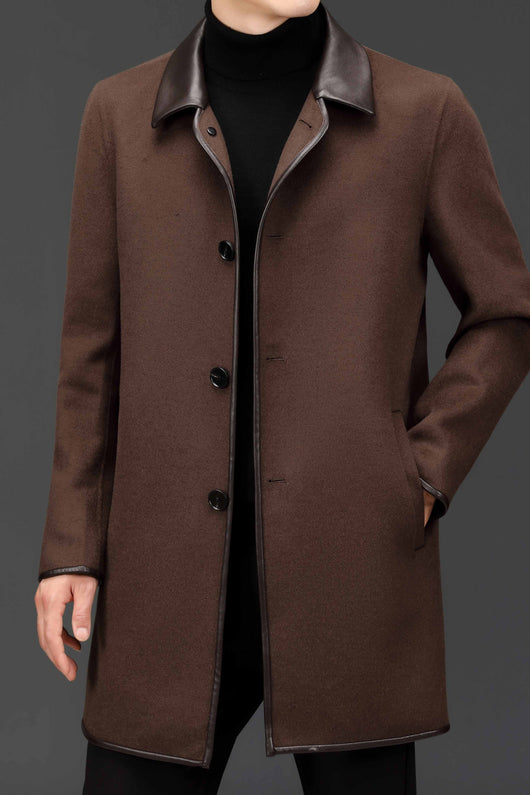 Abrigo de Lana y Cachemira con Solapa para Hombre - Image 10