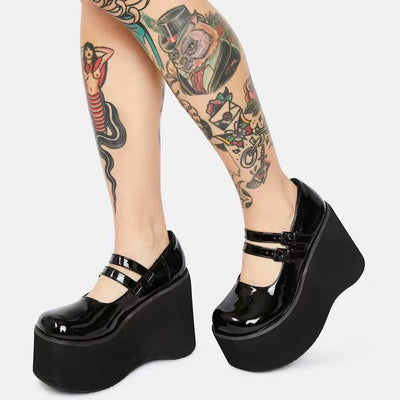 Zapatos Mary Jane Vintage con Suela Plataforma y Punta Redonda en Charol - Image 5