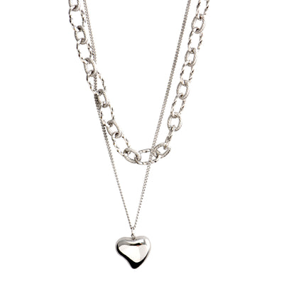 Cadena Doble Clavícula Acero Titanio - Amor Eterno - Image 6