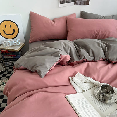 Juego de Cama de Algodón Lavado con Bloques de Color Coordinado - Image 2