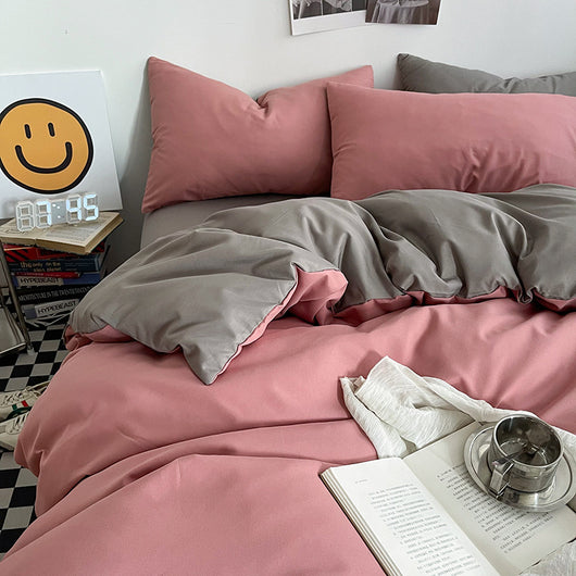 Juego de Cama de Algodón Lavado con Bloques de Color Coordinado - Image 2