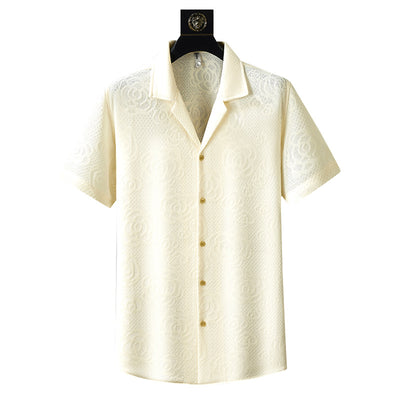 Camisa Jacquard Tejida Premium para Hombre, Manga Corta - Image 5