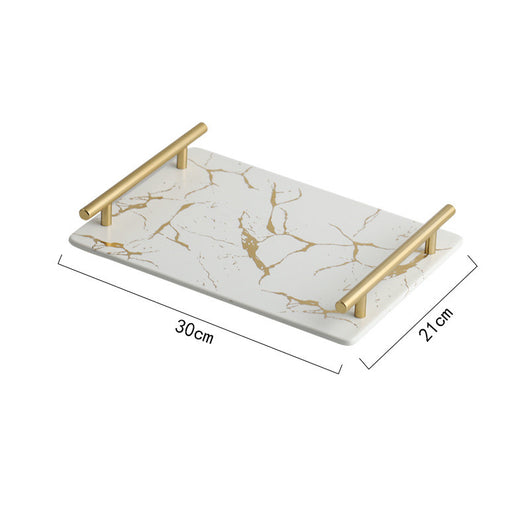 Bandeja Rectangular de Cerámica con Vetas de Mármol - Image 12
