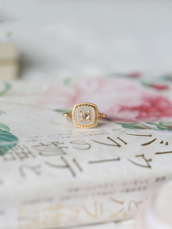 Anillo de Plata 925 con Mariposa de Concha Natural Chapado en Oro