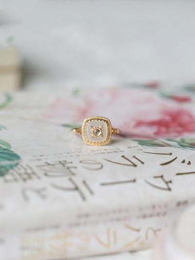 Anillo de Plata 925 con Mariposa de Concha Natural Chapado en Oro
