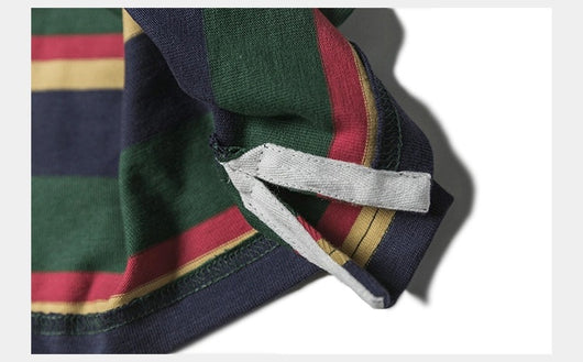 Polo Retro de Manga Larga con Rayas - Camiseta Clásica para Hombre - Image 33