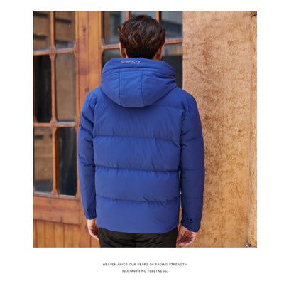 Chaqueta Acolchada con Capucha para Hombre en Plumón Blanco - Image 7