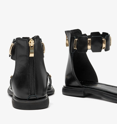 Sandalias de Cuero Minimalistas con Suela Blanda y Diseño Hada - Image 11