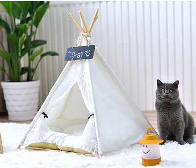 Caseta Portátil para Gatos con Diseño de Lunares - Image 7
