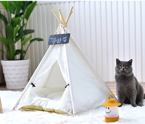 Caseta Portátil para Gatos con Diseño de Lunares - Image 7