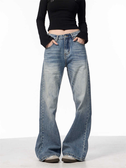 Jeans Vintage Rotos de Cintura Alta para Mujer - Azul Clásico - Image 5