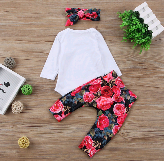 Conjunto de 3 Piezas Otoñal para Niña - Algodón con Manga Larga y Diadema - Image 4