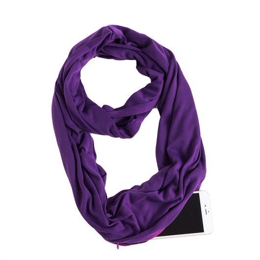 Pañuelo Funcional para Mujer con Bolsillo Cremallera y Jersey Liso - Image 19