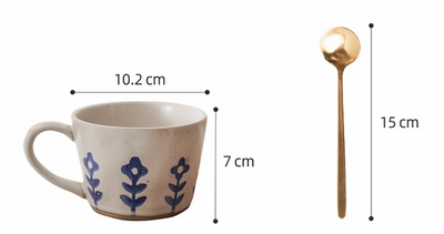 Taza de Café de Cerámica Artesanal con Flor Azul - Image 9