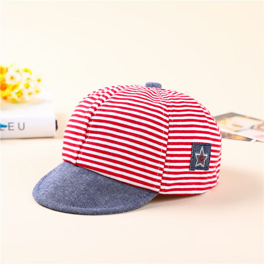 Gorro de Algodón a Rayas para Bebé con Etiqueta de Calidad Premium