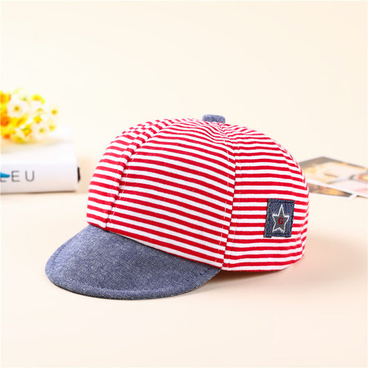 Gorro de Algodón a Rayas para Bebé con Etiqueta de Calidad Premium
