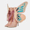 Botines Cortos con Alas de Mariposa y Lentejuelas Entrelazadas