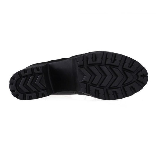 Botas Cortas Punta Redonda para Mujer con Tacón Grueso - Image 2