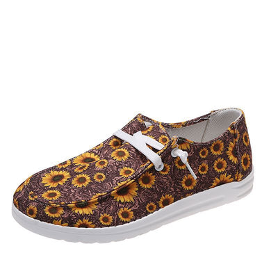 Mocasines Mujer con Estampado Girasol - Zapatos Canvas Cómodos sin Cordones - Image 11