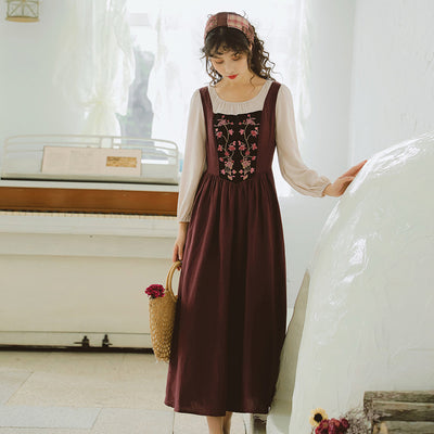 Vestido Hada Pastoril de Manga Larga Estilo Vintage - Image 10