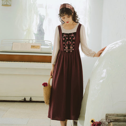 Vestido Hada Pastoril de Manga Larga Estilo Vintage - Image 10