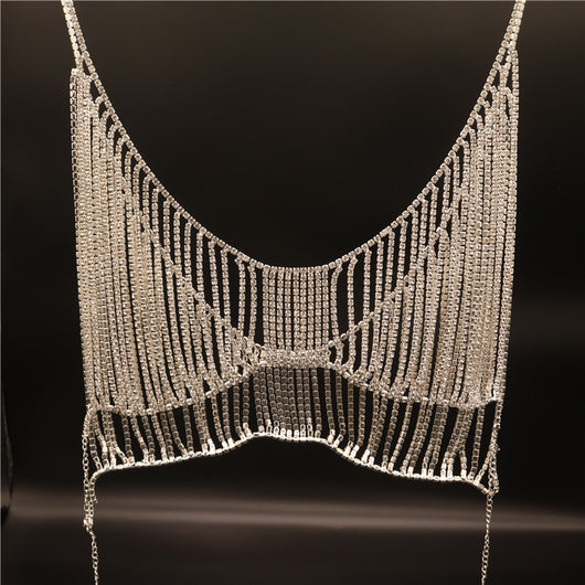 Top Bikini Lujo con Cadena de Cristales para Fiesta y Eventos - Image 2