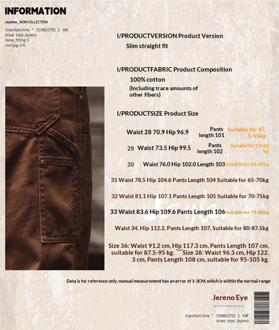 Pantalón Denim Recto Café Clásico para Uso Diario - Image 8