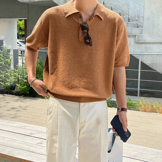 Polo Tejido Retro Clásico de Manga Corta para Hombre - Image 6