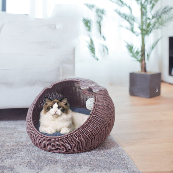 Cama Nido Tejida a Mano para Gatos y Mascotas
