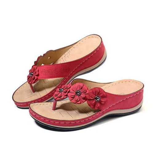 Sandalias Cuña Retro Flores para Mujer - Zapatos de Playa Cómodos Verano - Image 12