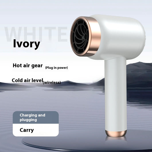 Purple high-speed wireless hair dryer with gold accents, featuring hot and cold air, shown on a reflective surface. - Image 7
