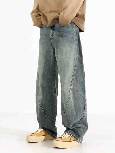 Jeans Sueltos Retro Desgastados de Pierna Ancha para Hombre - Image 4