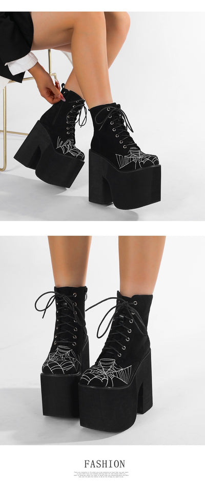 Botas Dr Martens Gothic Ultra Altas con Suela Gruesa y Diseño de Telaraña - Image 12