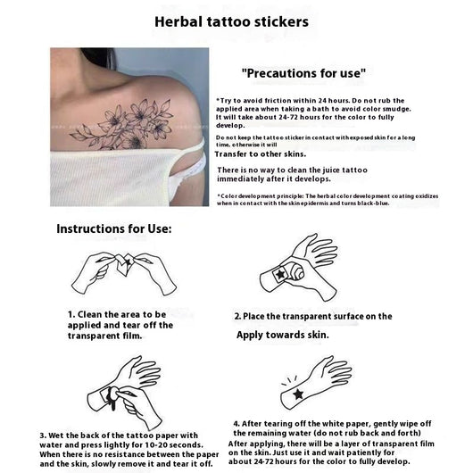 Tatuaje Temporal de Hierbas Medicinales con Símbolos Rúnicos - Image 4
