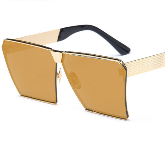 Silver-framed square polarized sunglasses with dark gray lenses and textured temples on a white background. - Image 17