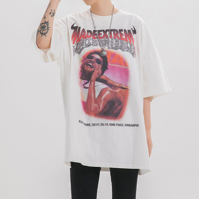 Camiseta Holgada Estampada para Hombre